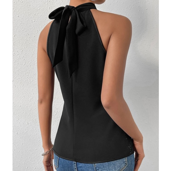 Luxe Sequin Halter Party Evening Holiday Top - Picture 8 of 12